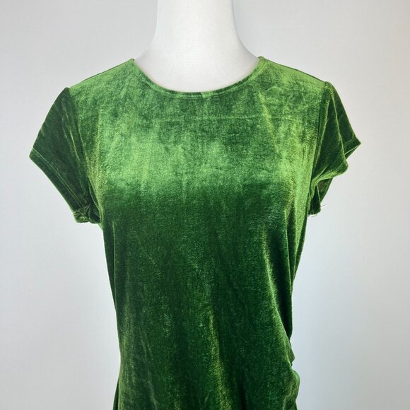 NWOT Reformation Merel Velvet Midi Dress In Green Velvet Size M - Picture 5 of 14